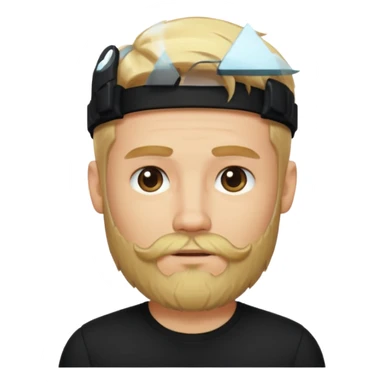 8-BitRyan blonde hair and beard, black shirt sticker