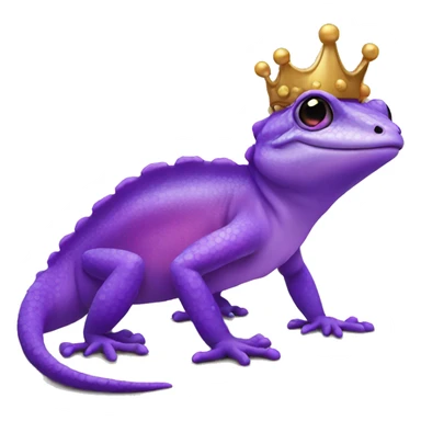 Gecko with purple crown sticker