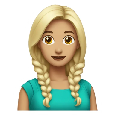 Mujer con vestido turquesa sticker