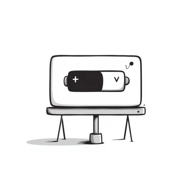 advertising billboard with battery sticker