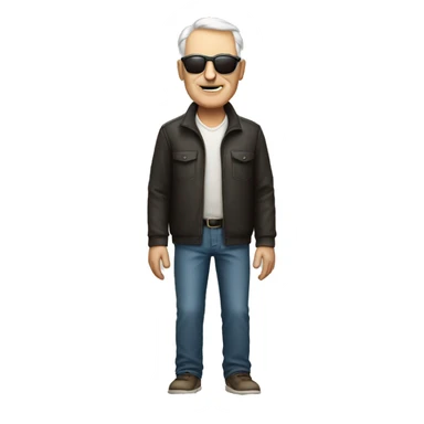 Full-body standing older white man with sunglasses sticker