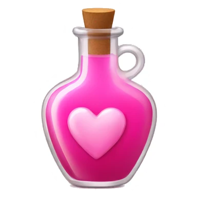 pink love potion in heart bottle sticker