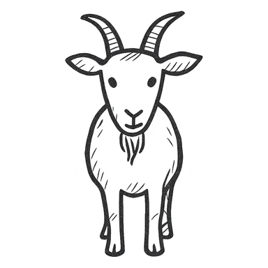 black goat facing forward, minimal sticker