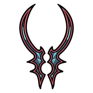 Warglaives from World of Warcraft, curved dual blades, Illidan Stormrage's weapons sticker