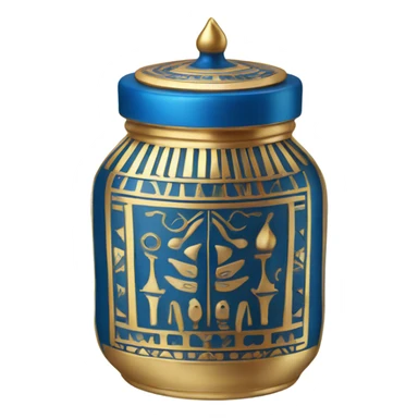 flame on jar egypt gold white blue  sticker