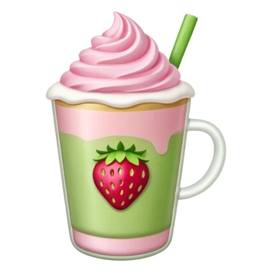 strawberry matcha latte sticker