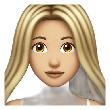 shakira dark brown straight hair sticker