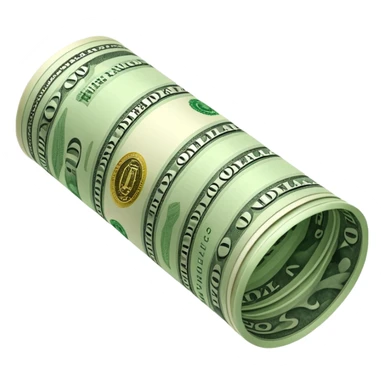 Money that is like a tube One dollar sticker