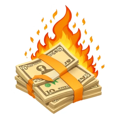 fiery exploding stack of russian ruble notes sticker