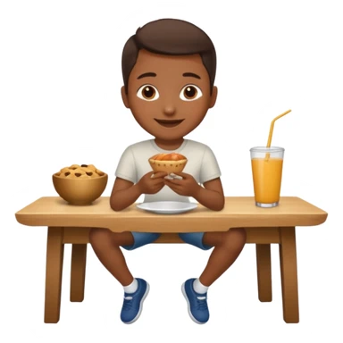 uma pessoa sentada em uma mesa. SENTADA em cima da mesa, como se a mesa fosse um banco. ai o banco vai ser alto e ela vai ta comendo num banco, sendo que ta sentado na mesa. tipo SENTADO na mesa mesmo, em cima da mesa sticker