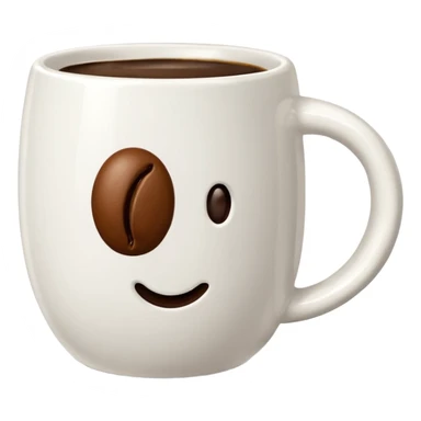 Coffee Mug with coffee bean symbol sticker