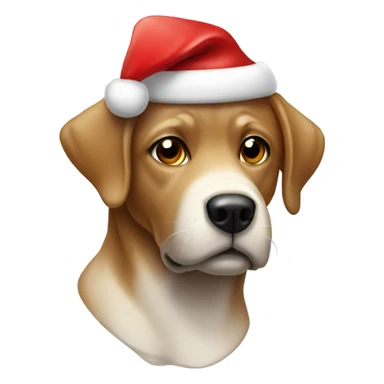 Lab wearing Santa hat sticker