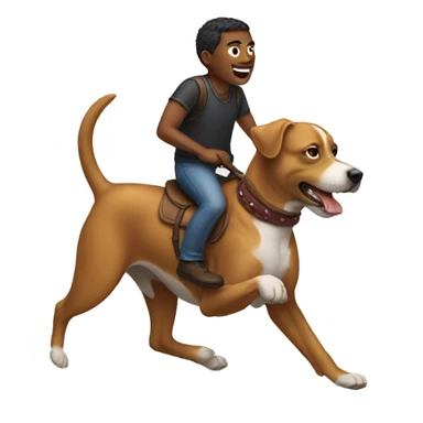 human who is riding a dog sticker