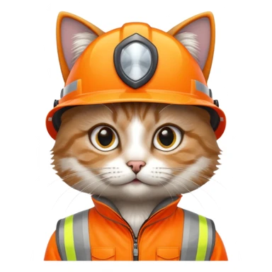 cat in hi-vis clothing sticker