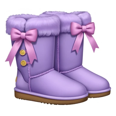 Lavender ugg boots bows  sticker