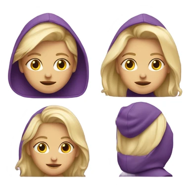 Blond girl wearing a purple hoodie  sticker