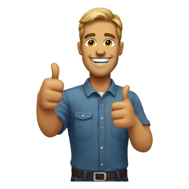 Smiling American Man shows thumbs up sticker