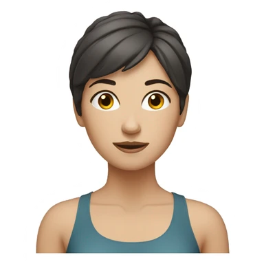 White woman dark short hair doing yoga  sticker