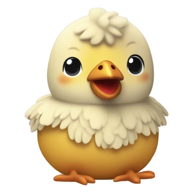 Cute plush mama chicken toy sticker