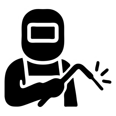 welding, solid black silhouette of welder sticker