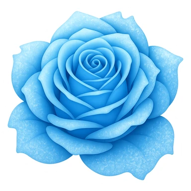 Create an emoji style image of a frozen rose with a gradient color effect and no background. Maintain the emoji style look with smooth gradient colors transitioning on the petals and icy texture. sticker