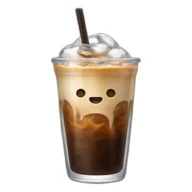 iced coffee on a glass sticker