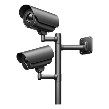 5 CCTV cameras together on pole large cameras  sticker