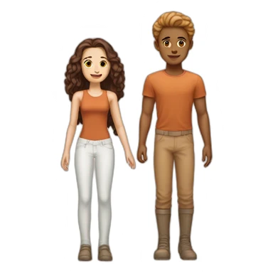 Couple on mars girl is pale boy is tan sticker