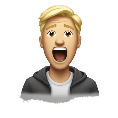 Blonde man yelling in excitement sticker