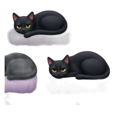 sleep black cat sticker