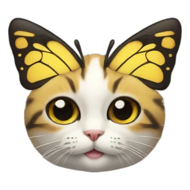 Butterfly with cat head sticker