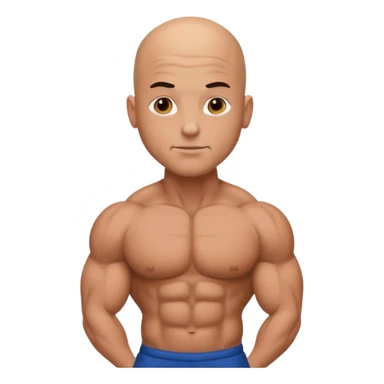 bodybuilder with bald head sticker