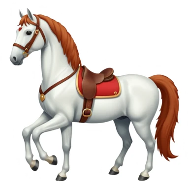 Christmas white horse with red saddle a full-length  sticker