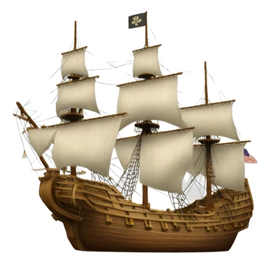 mayflower ship, clear background sticker