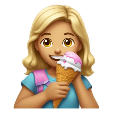 Girl eating ice cream sticker