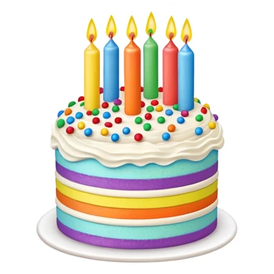 Rainbow birthday cake sticker