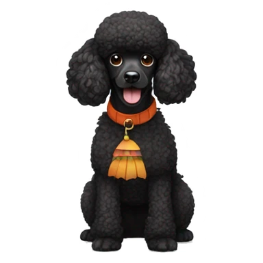 Black poodle dressed as a turkey sticker
