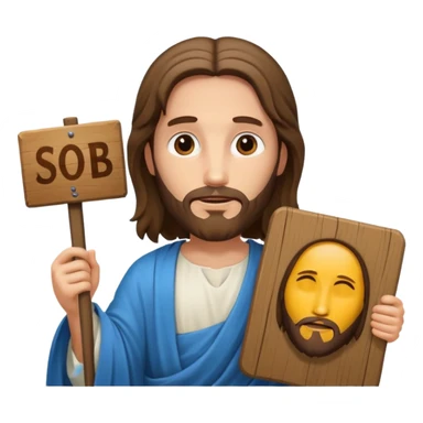 Jésus avec une pancarte dans ses mains dans ses mains sticker