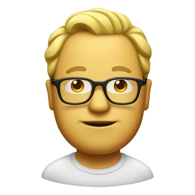 Yellow fat man in glasses with a "Canadian" hairstyle  sticker