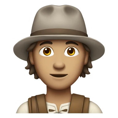 an american colonist, white skin, brown eyes sticker