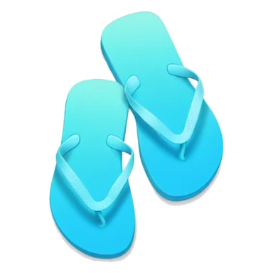 Realistic light blue gradient pair of summer flip flops isolated. sticker
