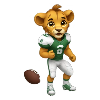 simba as a football player sticker