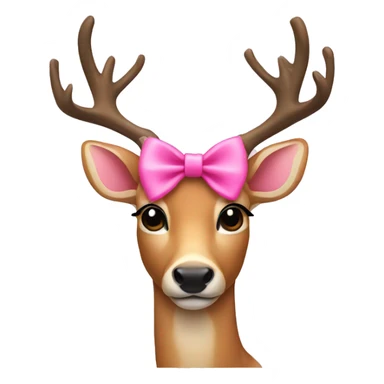 a deer with a pink bow sticker