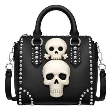 Ultra realistic Alexander Wang bag, in a skull gothic edgy style with luxury embellishment  sticker