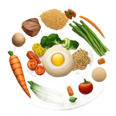 round white plate with healthy food sticker