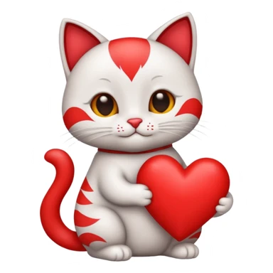 creame un gatito con un corazon sticker