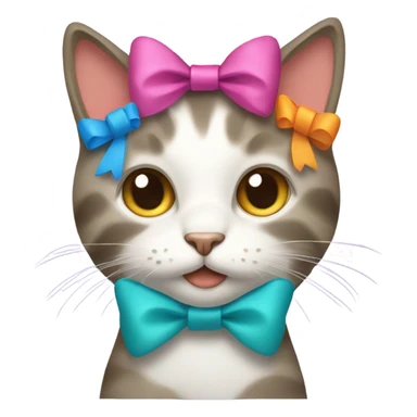cat wearing two bows in their hair  sticker
