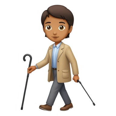 Person walking with a cane sticker