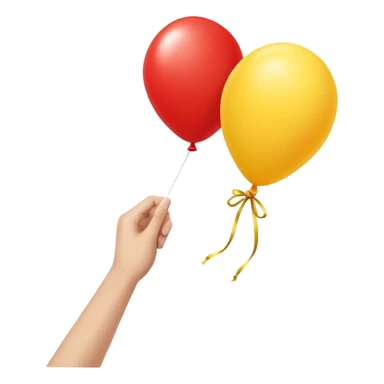 letting go of a yellow-red balloon from hand  sticker