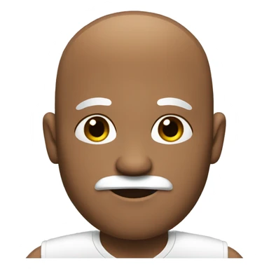 1 brown bald man with black and white beard sticker